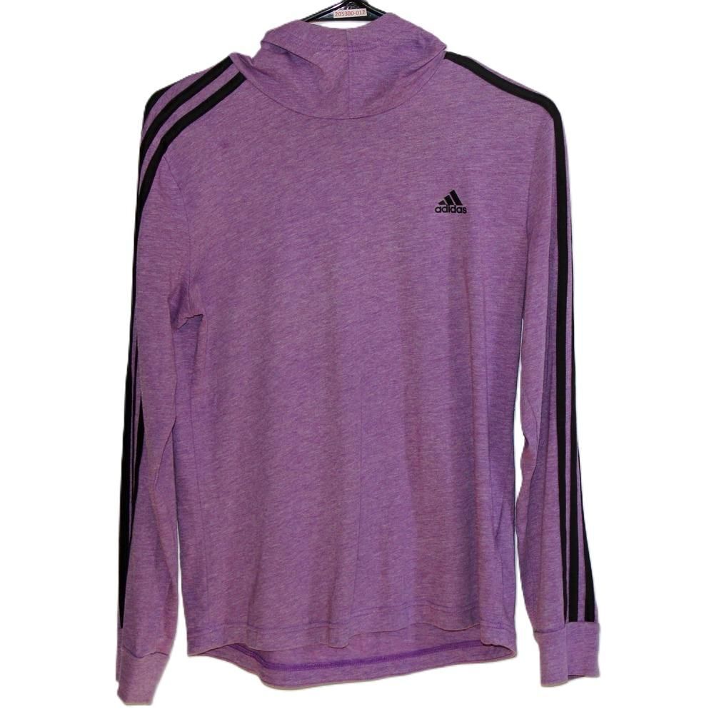 Adidas Climalite Womens Purple Long Sleeve Jersey Hoodie Sweatshirt Jacket Small